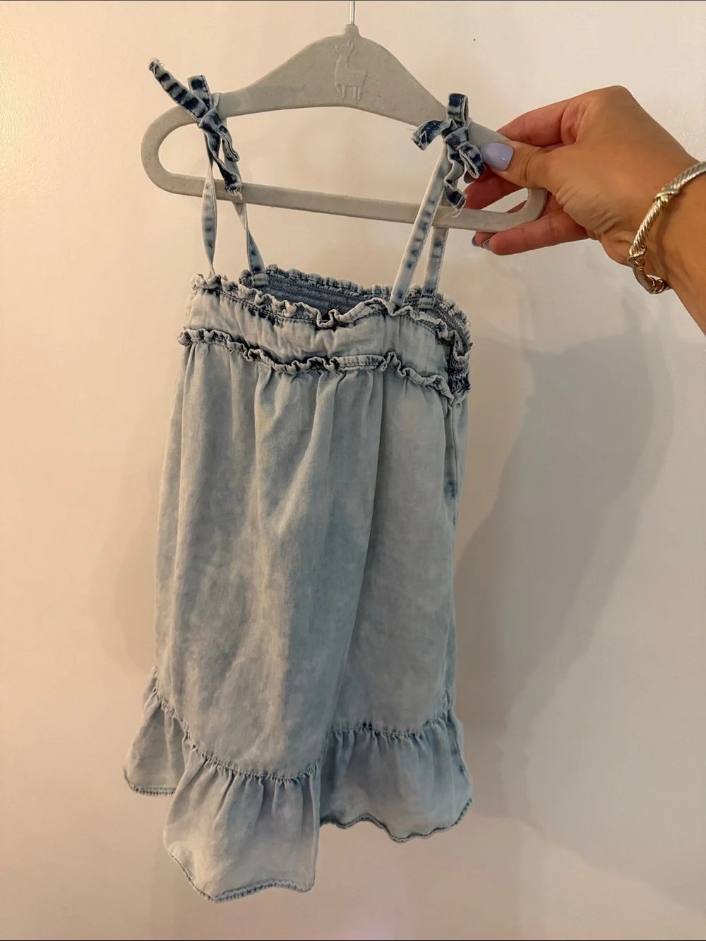 GAP • Worn Once! Light Wash Denim Tie-Strap Sundress • 3T